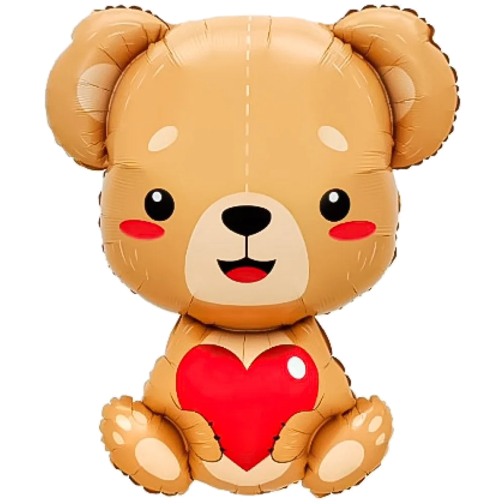 Шар: Шар (31''/79 см) Фигура, Мишка с сердцем, 1 шт. в уп.1.6П