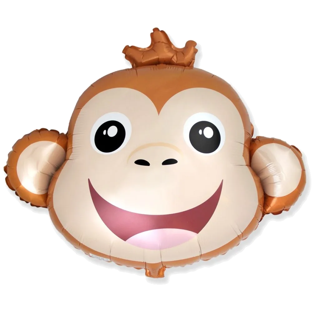 Шар: Шар (30''/76 см) Фигура, Голова, Милая Обезьянка, 1 шт. Flexmetal (Испания)