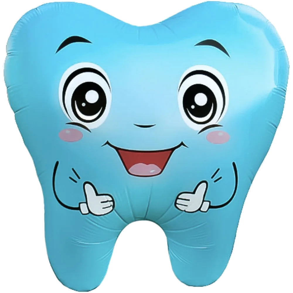 Шар: Шар (21''/53 см) Фигура, Милый Зубик, Голубой, 1 шт.