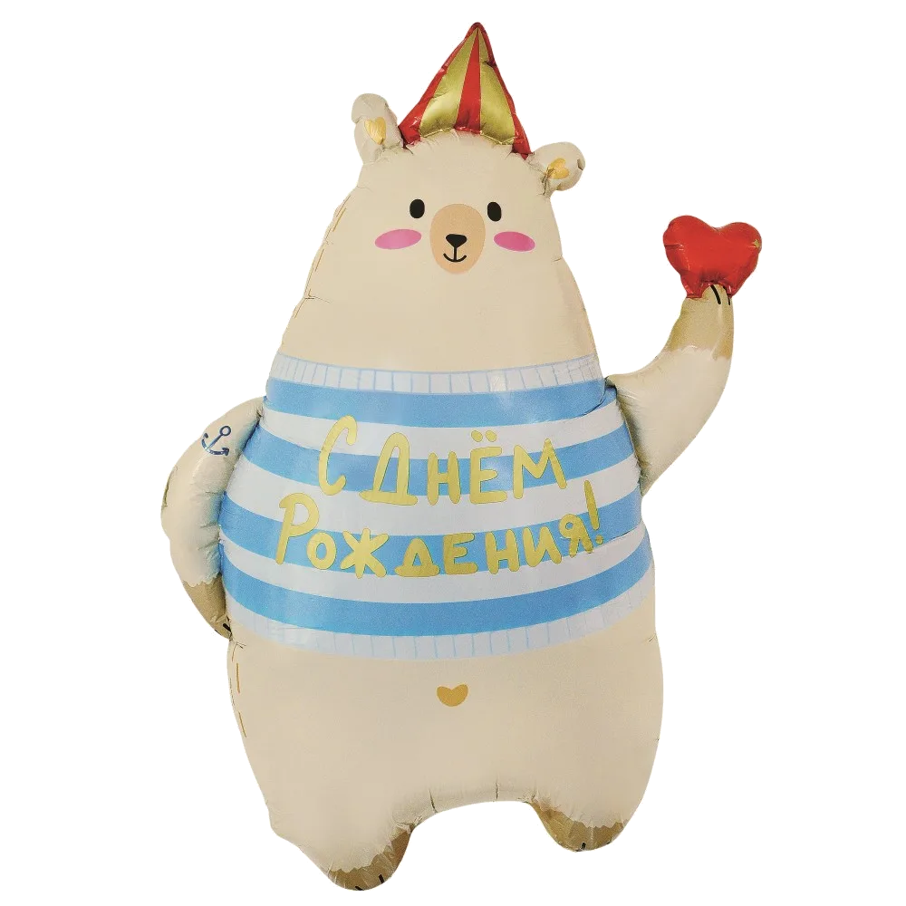 Шар: Шар (31''/79 см) Фигура, Мишка с сердечком