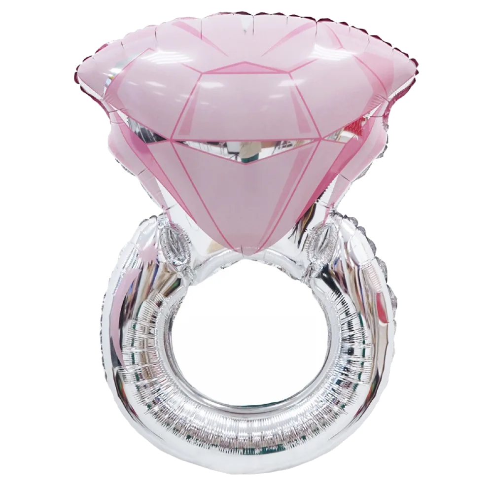 Шар (30"/76 см) Фигура Кольцо невесты с розовым бриллиантом