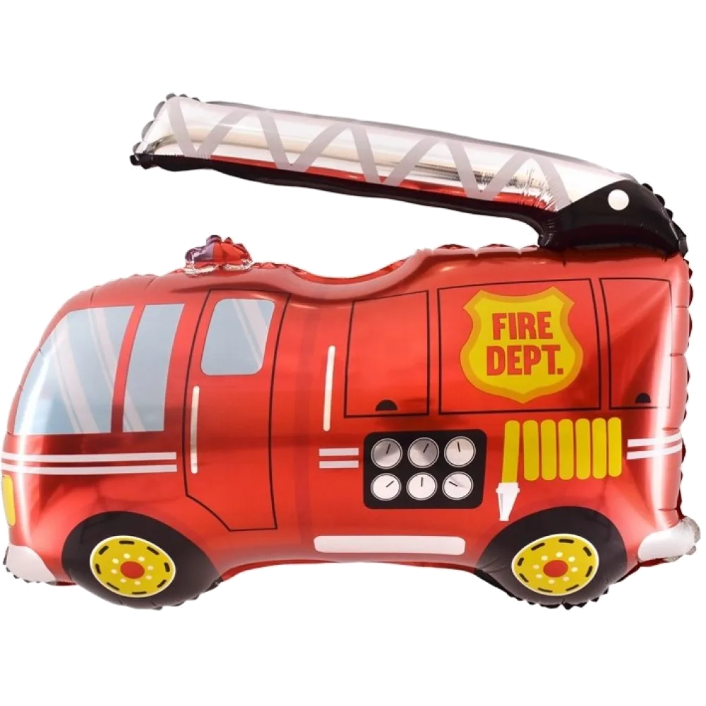 Шар: Шар (32''/81 см) Фигура, Пожарная машина, Красный, 1 шт. в уп.
