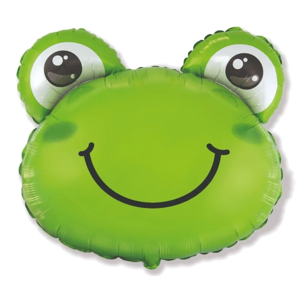 Шар: Шар (27''/69 см) Фигура, Голова, Веселая Лягушка, 1 шт. Flexmetal (Испания)