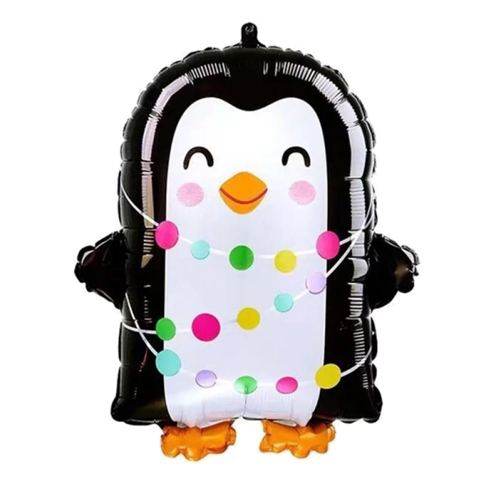 Шар: Шар (25"/64 см) Фигура Пингвин в гирлянде, 1 шт.