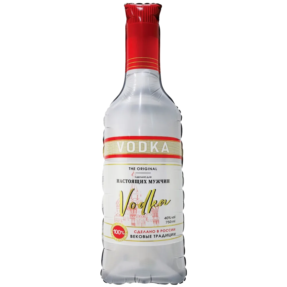 Шар: Шар (37''/94 см) Фигура, Бутылка, Водка для настоящих мужчин, 1 шт. в уп. 1.3 П