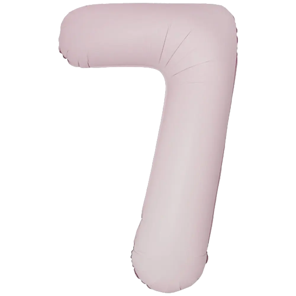 Шар Шар И (40''/102 см) Цифра, 7 Slim, Пыльная роза, Сатин, Цифра, 40"/102 см
