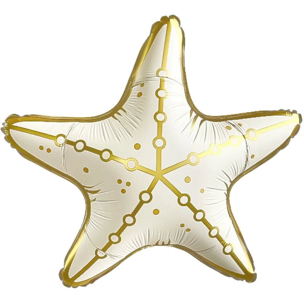 Шар: Шар (29''/74 см) Фигура, Морская звезда, Кремовый, Сатин, 1 шт.1.5 П