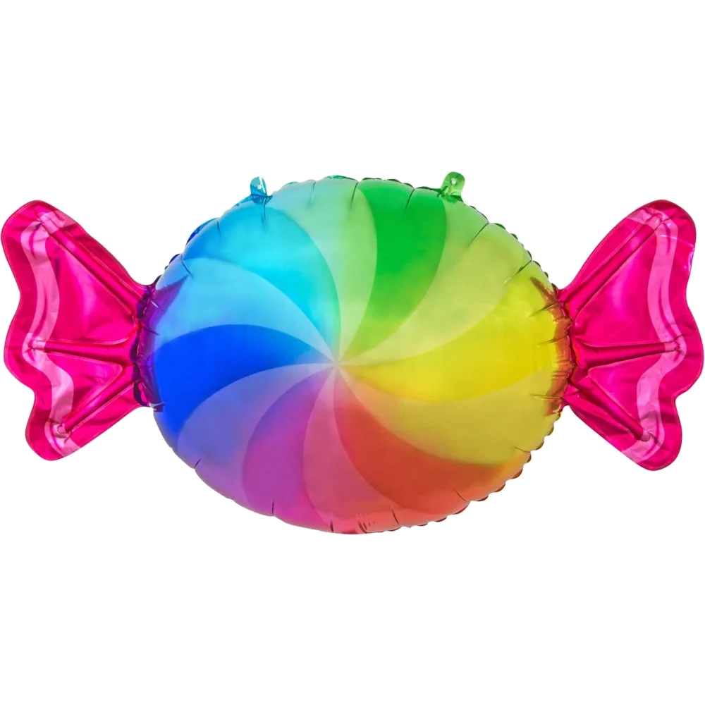 Шар: Шар (33"/84 см) Фигура Конфета, Радужный, 1 шт.