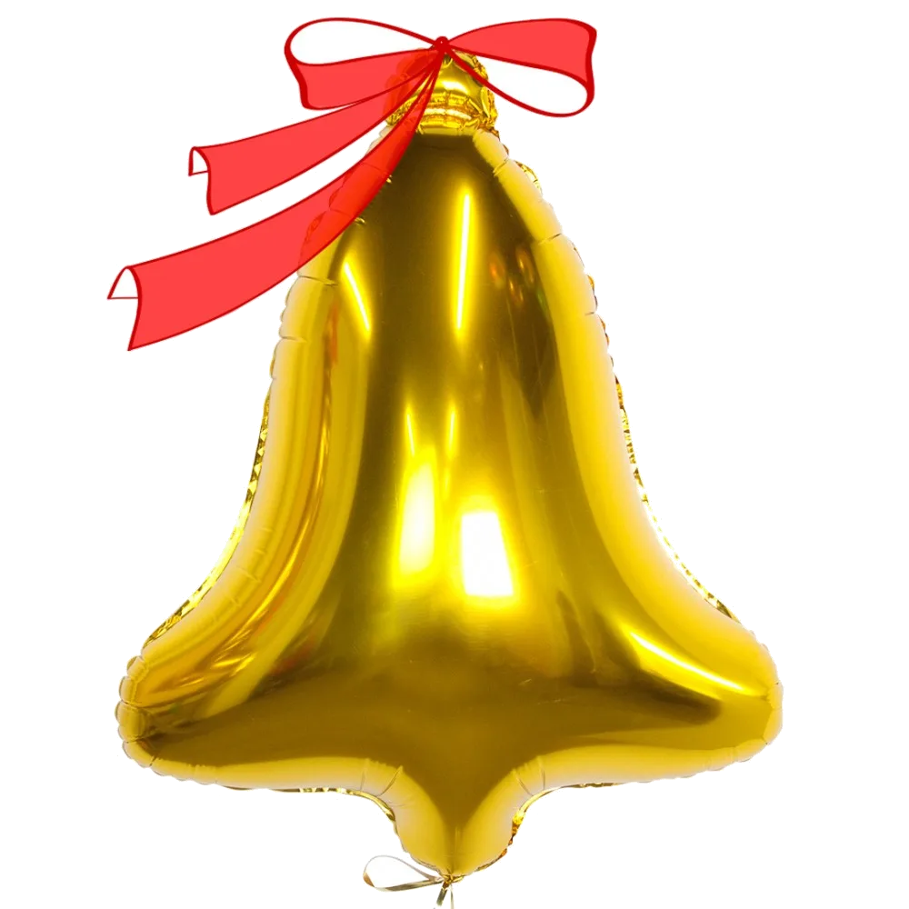Шар: Шар (32''/81 см) Фигура, Колокольчик, Золото, 1 шт. в уп.