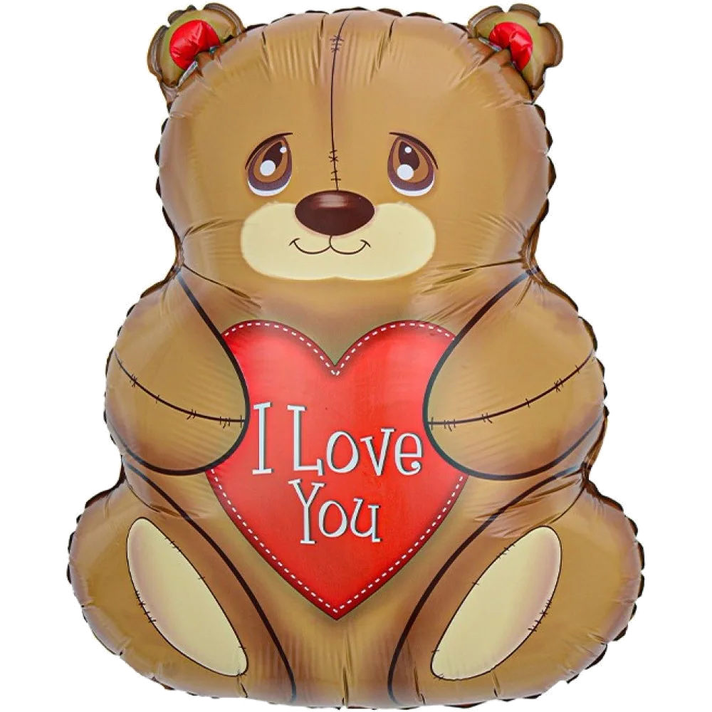 Шар: Шар (27''/69 см) Фигура, Мишка с сердцем, 1 шт.1.6 П