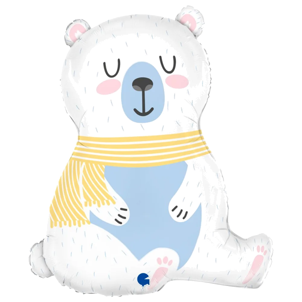 Шар: Шар (29''/74 см) Фигура, Полярный медведь, 1 шт. в уп. Grabo (Италия) 3.5П