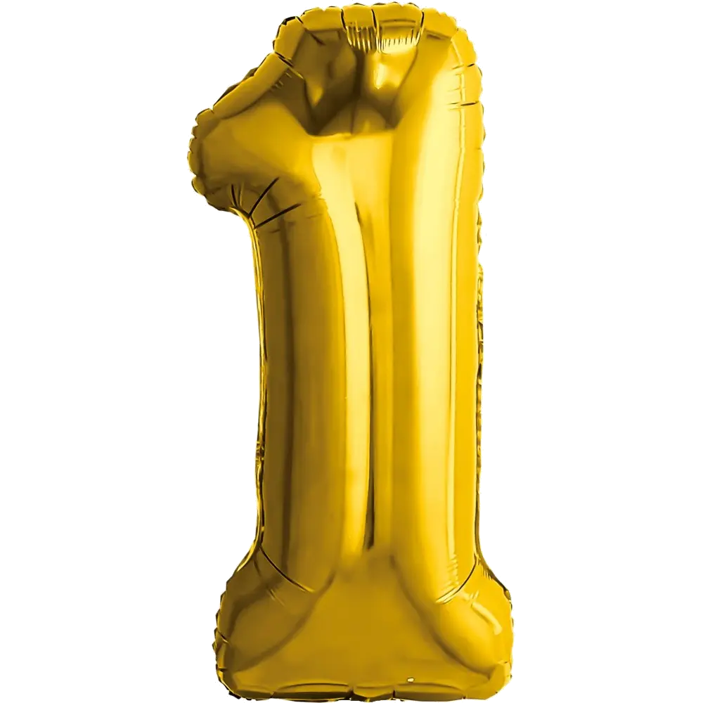 Шар Шар (32''/81 см) Цифра, 1, Золото, Цифра, 32"/81 см