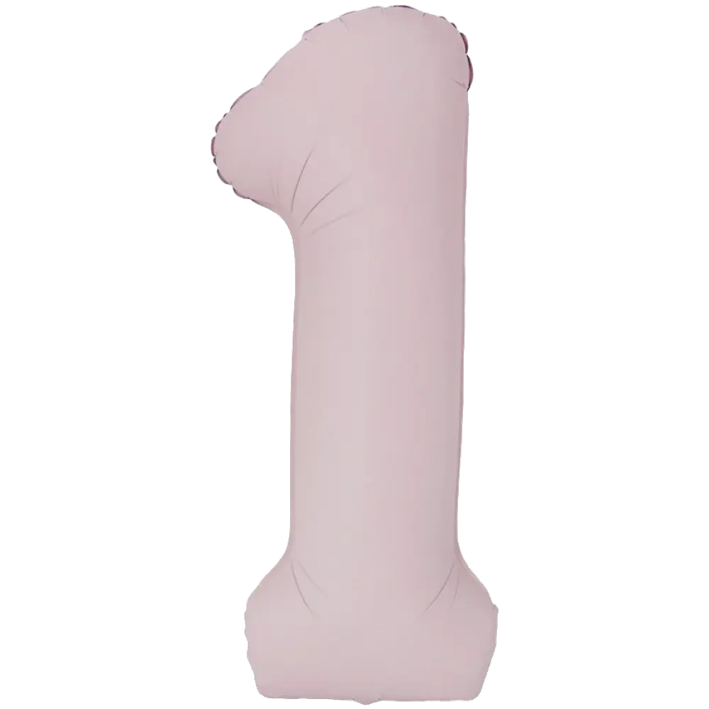 Шар Шар И (40''/102 см) Цифра, 1 Slim, Пыльная роза, Сатин, Цифра, 40"/102 см