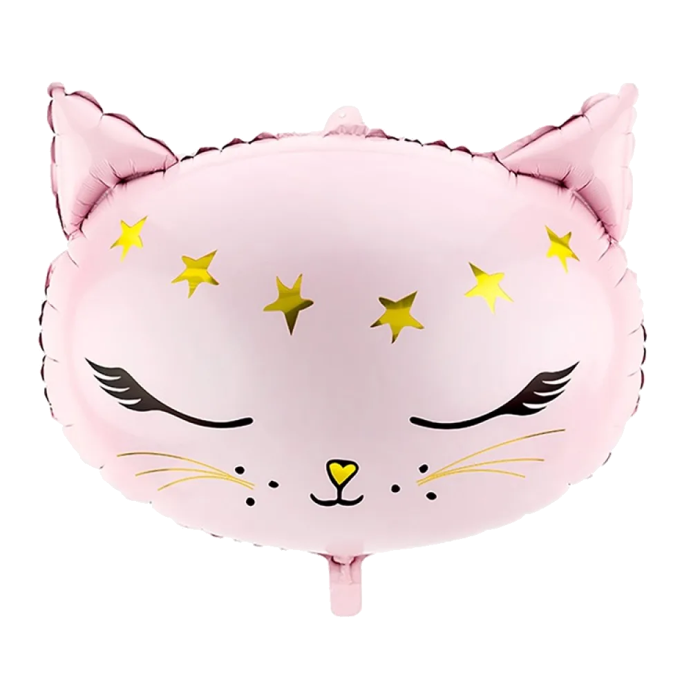 Шар: Шар (19"/48 см) Фигура Кошка голова Pink, 1 шт. в уп. PartyDeco