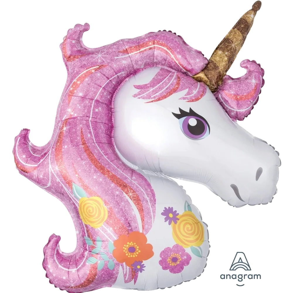 Шар: Шар (33"/83 см) Фигура, Единорог Нежный голова
