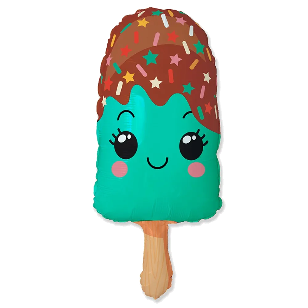 Шар: Шар (33''/84 см) Фигура, Мороженое Эскимо мятное, 1 шт. Flexmetal (Испания)0.9П