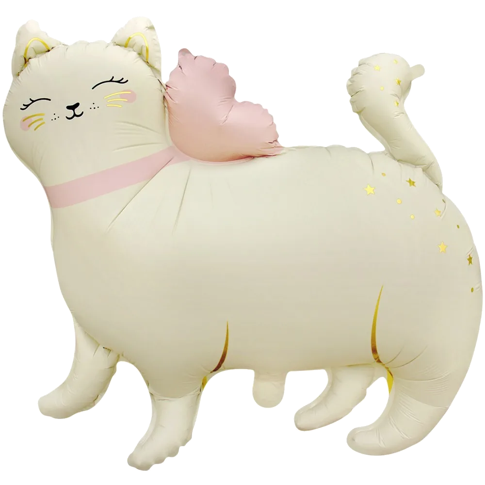 Шар: Шар (27''/69 см) Фигура, Кошечка с бантом, Сатин