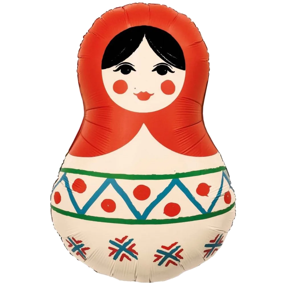 Шар: Шар (31''/79 см) Фигура, Матрешка Русский узор