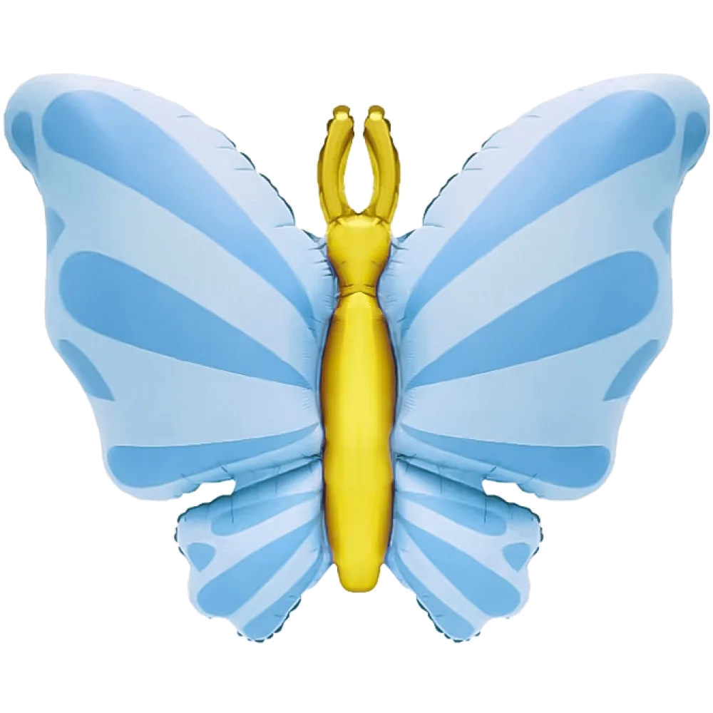Шар: Шар (34''/86 см) Фигура, Изящная бабочка, Голубой, Сатин