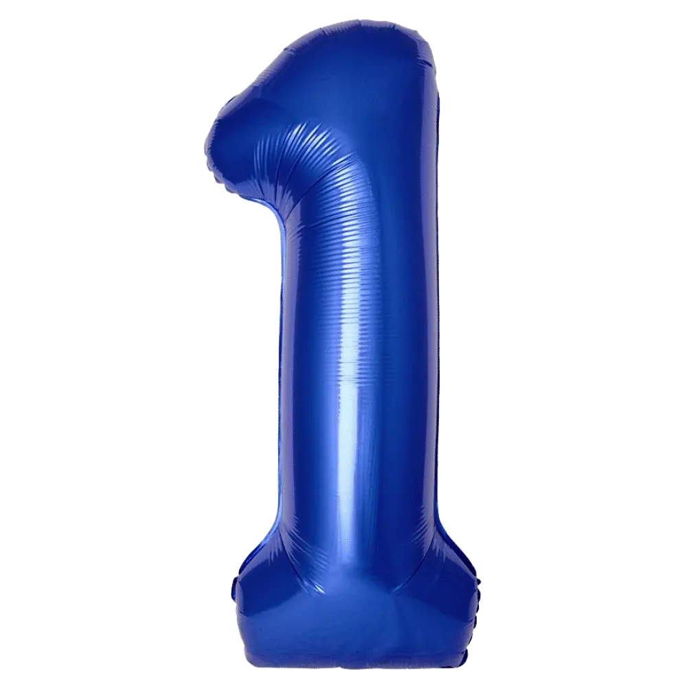 Шар Шар И (40''/102 см) Цифра, 1 Slim, Синий хром, Металлик, Цифра, 40"/102 см, металлик