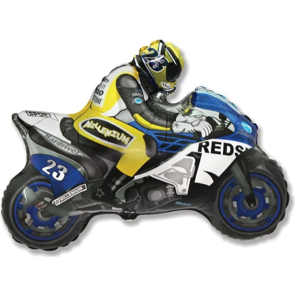 Шар: Шар (31''/79 см) Фигура, Мотоцикл, Синий