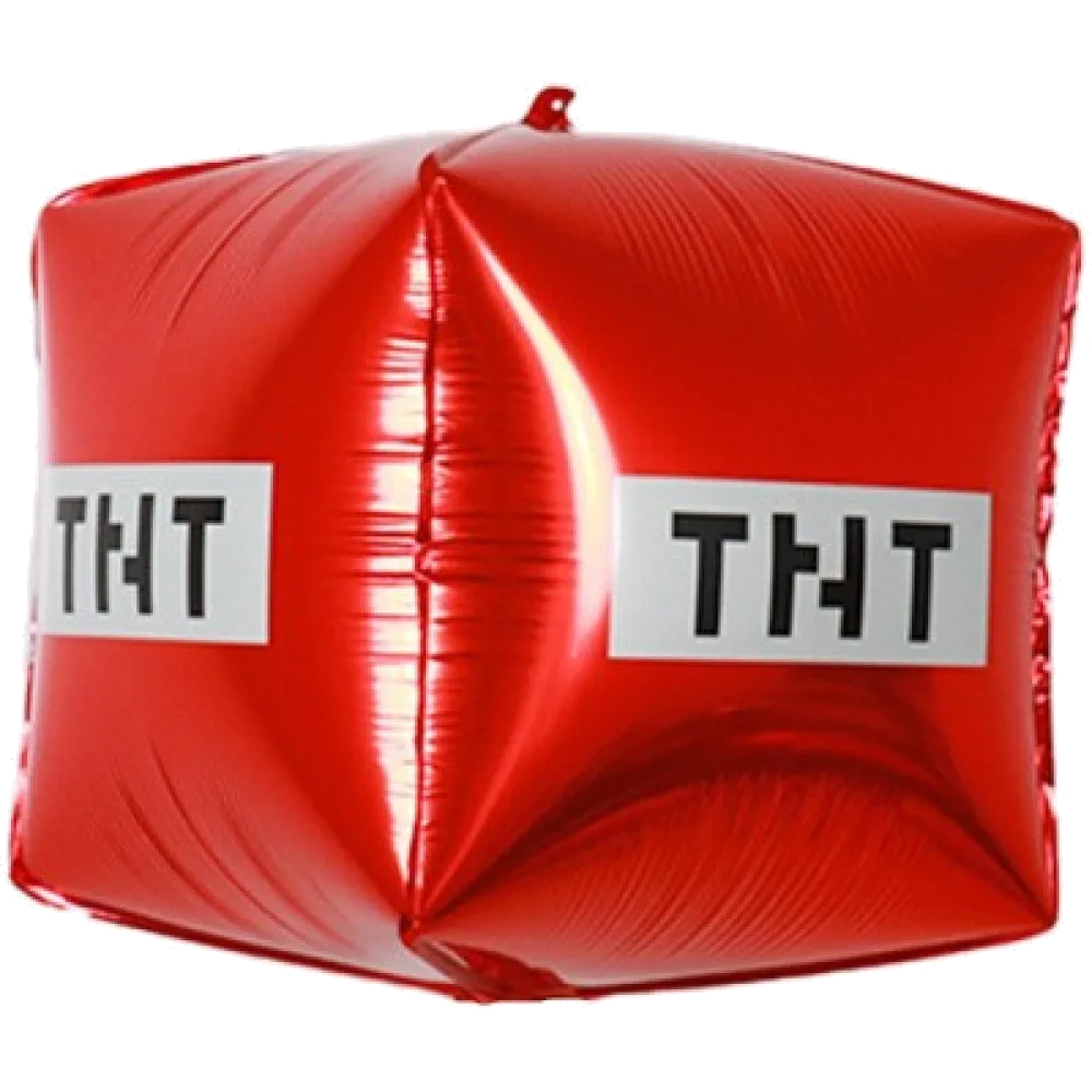 Шар: Шар 3D (22''/56 см) Куб, Пиксели, TNT, Красный