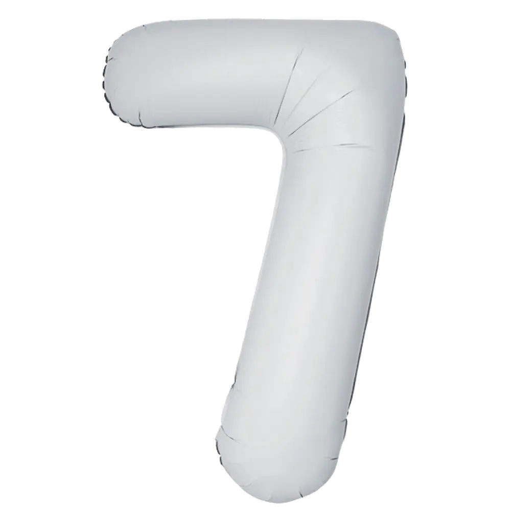 Шар Шар И (40''/102 см) Цифра, 7 Slim, Белый, Матовый, Цифра, 40"/102 см