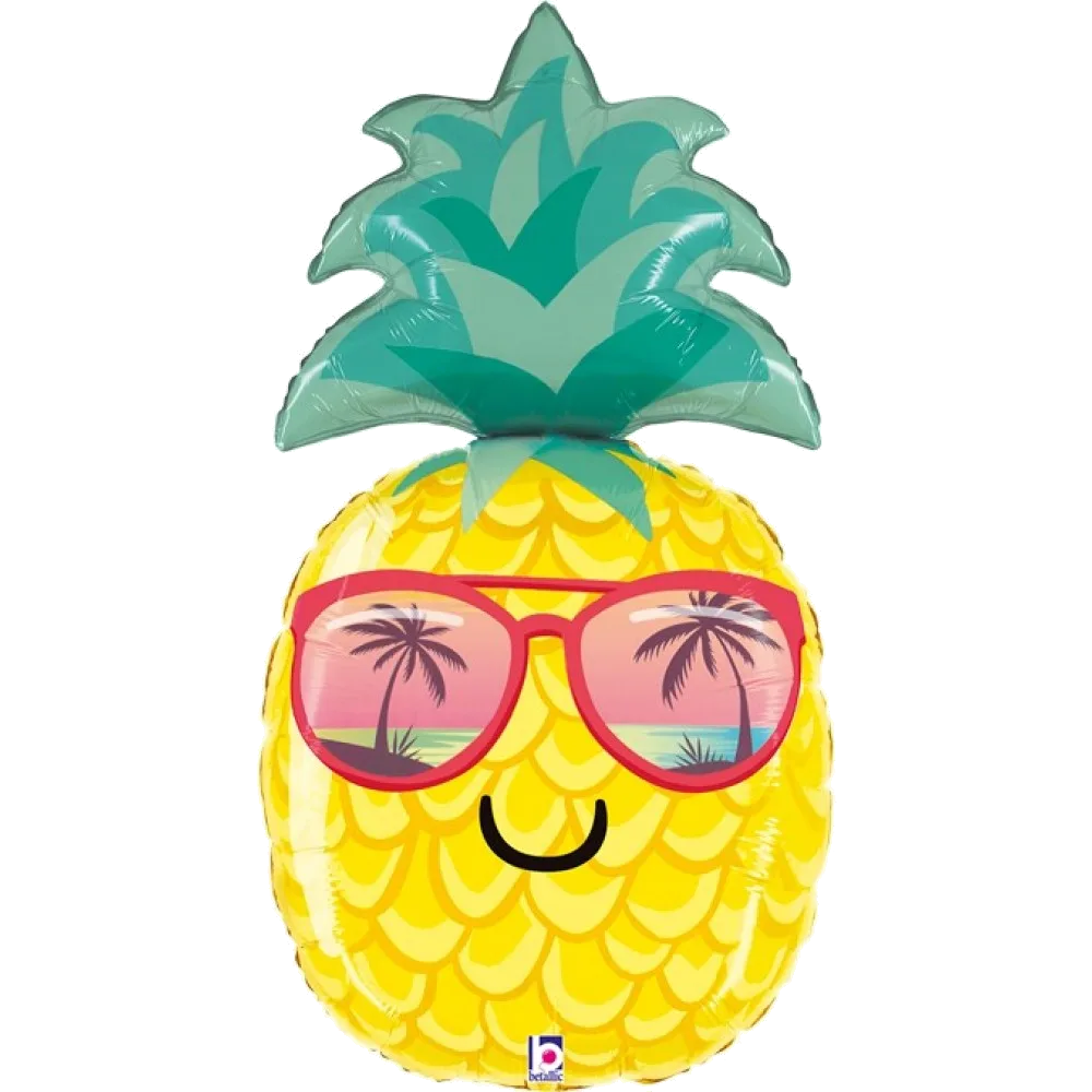 Шар: Шар (30''/76 см) Фигура, Ананас в солнечных очках, 1 шт. Betallic (Италия)