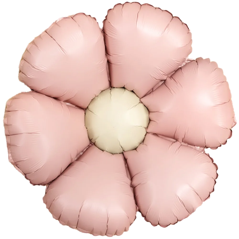 Шар: Шар (24''/61 см) Цветок, Ромашка (надув воздухом), Розовый, Сатин, 1 шт. в уп. (цв.этик.)