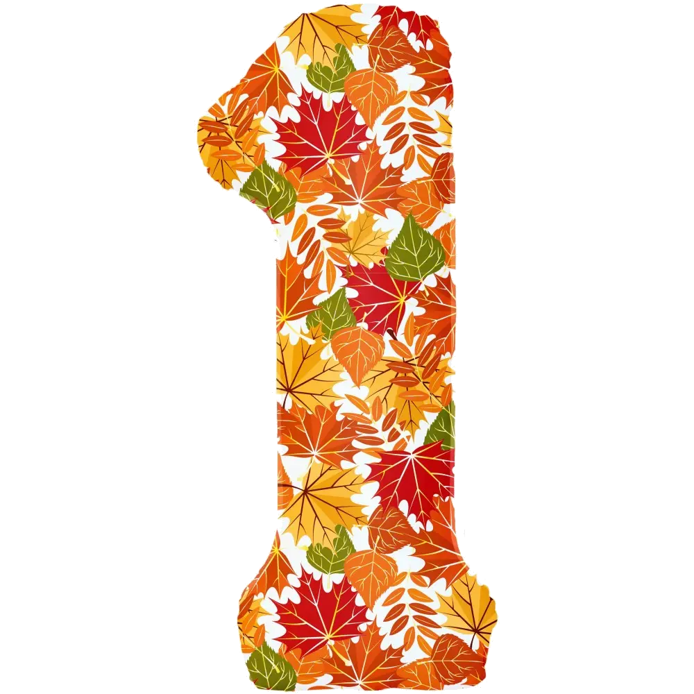 Шар Шар (34''/86 см) Цифра, 1 Сентября, Осенние листья, Цифра, 34"/86 см