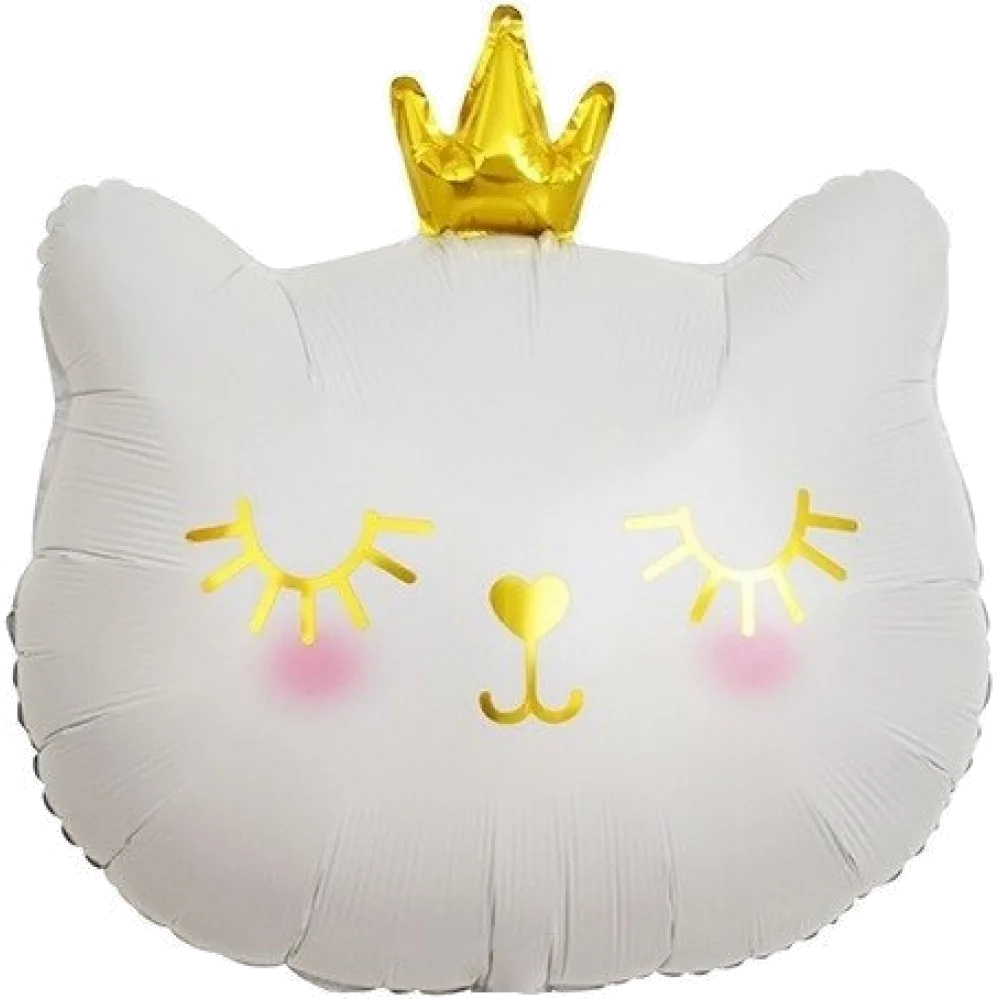 Шар: Шар (30''/76 см) Фигура, Котенок Принцесса, Белый, 1 шт. в уп. 2.3П