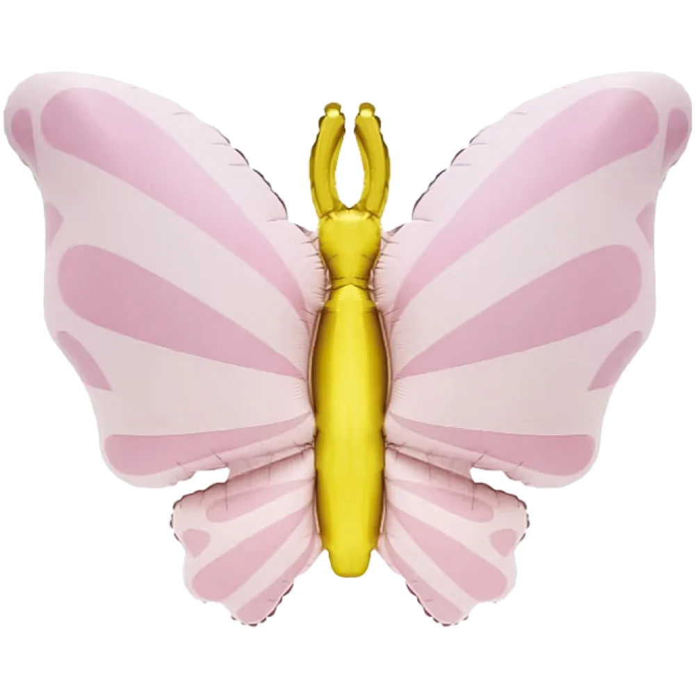 Шар: Шар (34''/86 см) Фигура, Изящная бабочка, Розовый, Сатин, 1 шт. в уп. 1.9 П