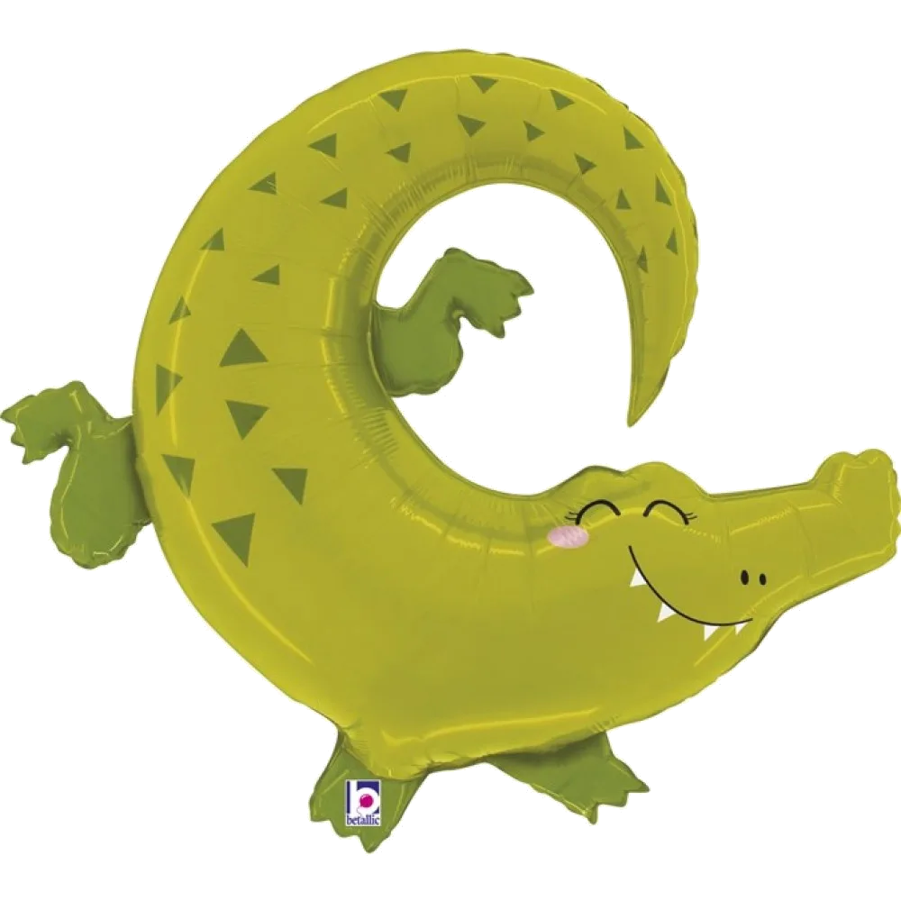 Шар: Шар (34''/86 см) Фигура, Крокодил Аллигатор, 1 шт. Betallic (Италия)