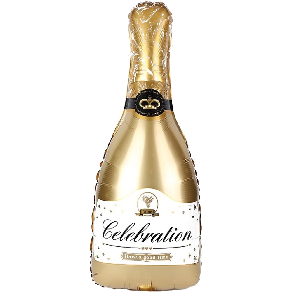 Шар: Шар (37''/94 см) Фигура, Бутылка Шампанское, Золото, 1 шт. в уп.