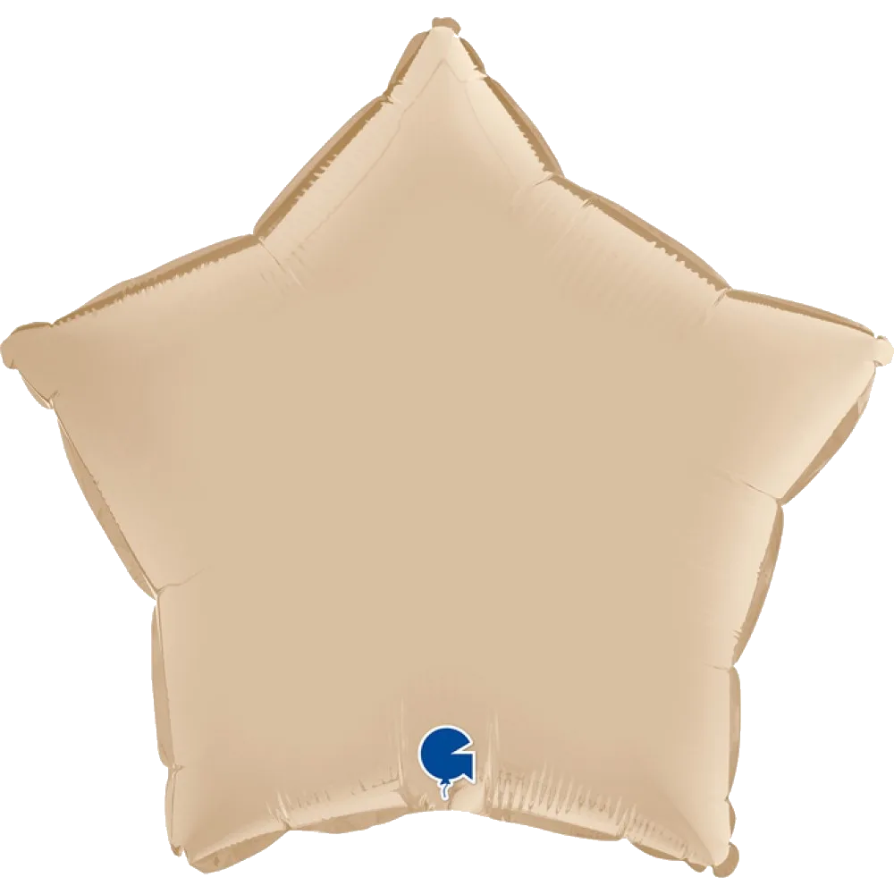 Шар: Шар (18''/46 см) Звезда, Кремовый, Сатин