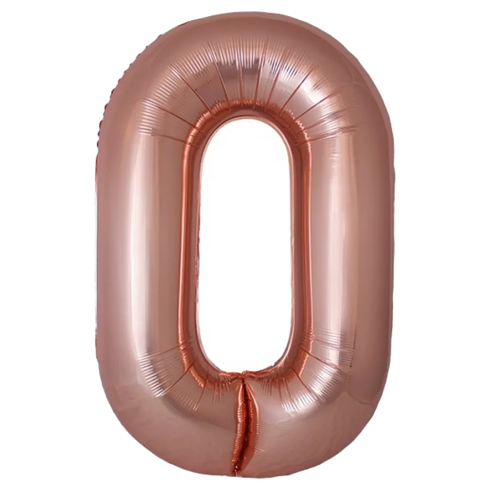 Шар Шар И (40''/102 см) Цифра, 0 Slim, Розовое Золото, Металлик, Цифра, 40"/102 см, металлик