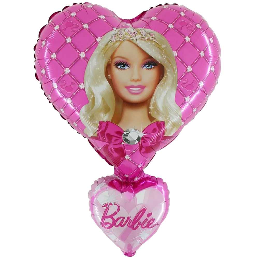 Шар: Шар (28"/71 см) Фигура Барби в сердце, 1 шт. Grabo (Италия)2.4П