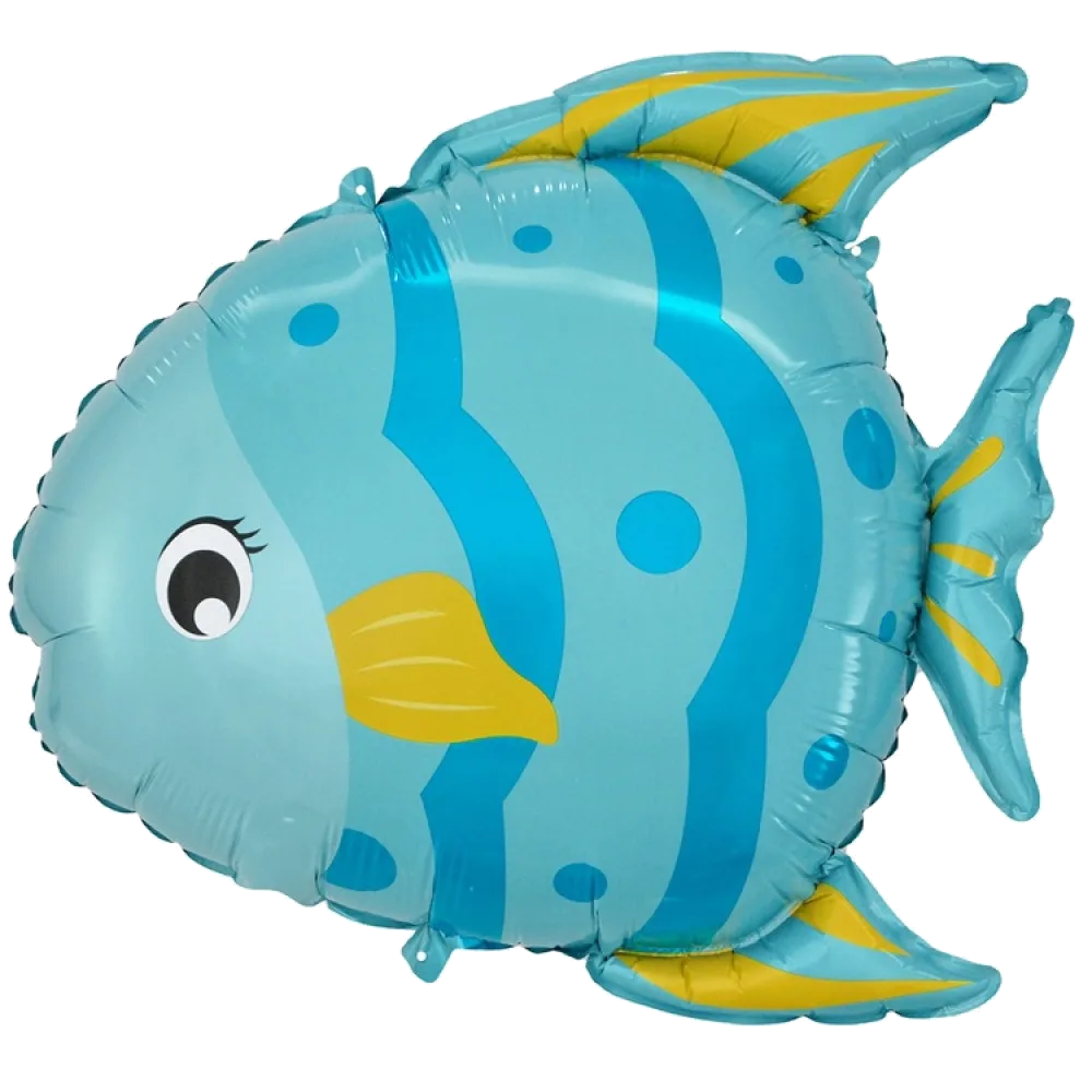 Шар: Шар (23''/58 см) Фигура Рыба голубая, 1 шт. в уп.*д
