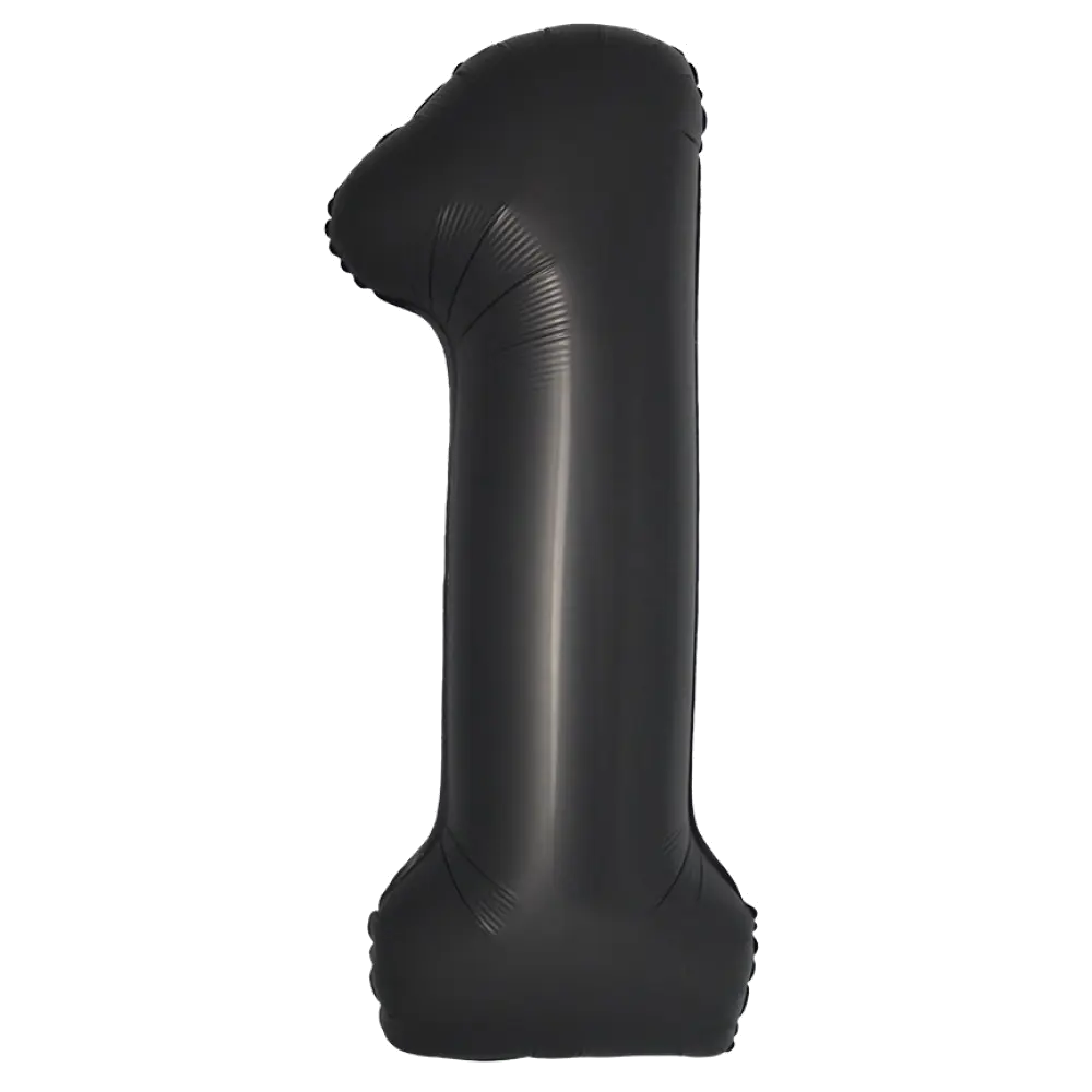 Шар Шар И (40''/102 см) Цифра, 1 Slim, Черный, Сатин, Цифра, 40"/102 см