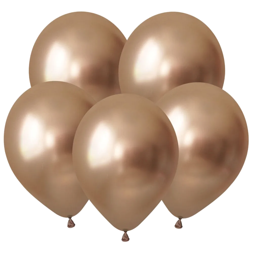 Шар: Шар V (5"/12,5 см) Хром Золото 50 шт. Decobal (Вьетнам)