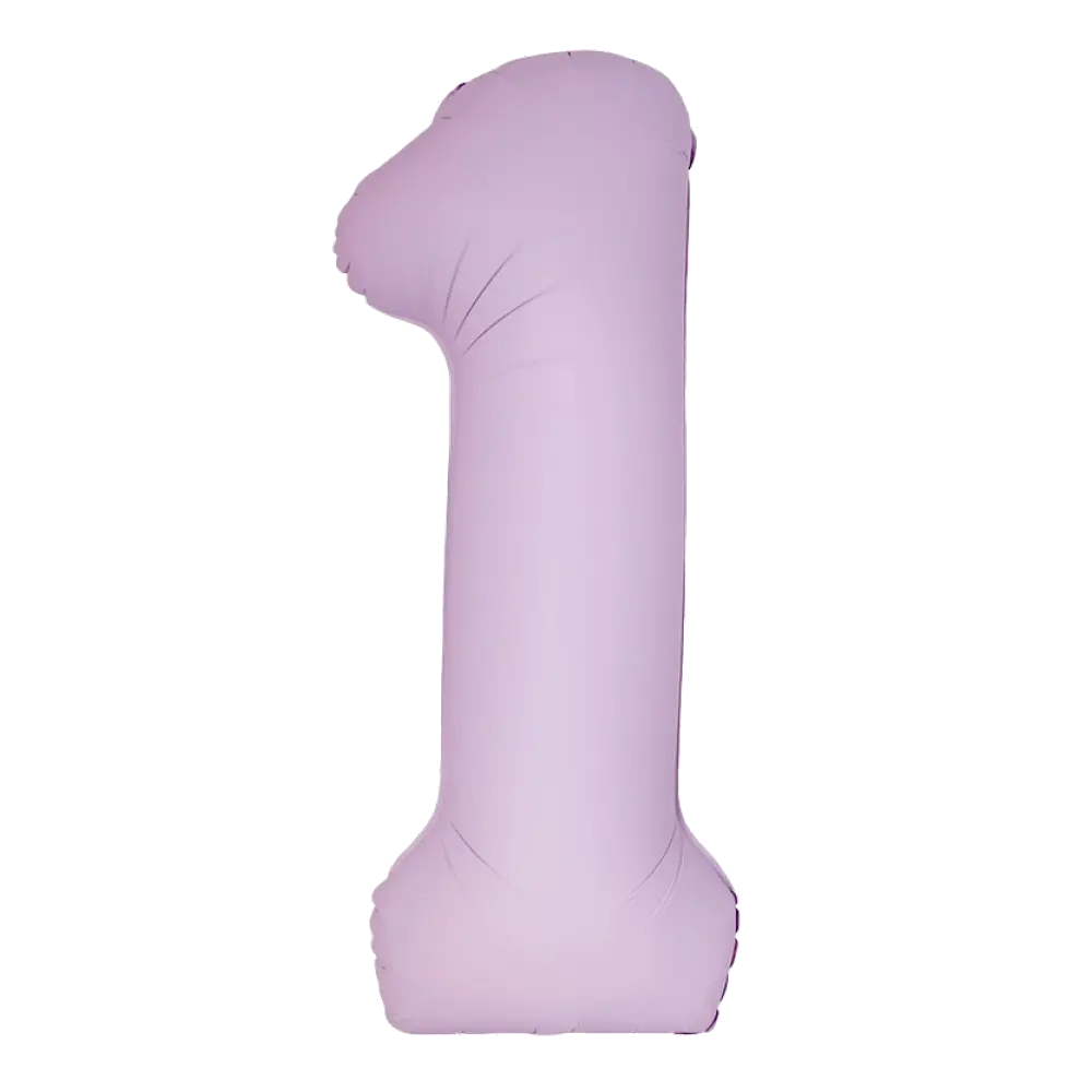 Шар Шар И (40''/102 см) Цифра, 1 Slim, Светло-розовый, Матовый, Цифра, 40"/102 см