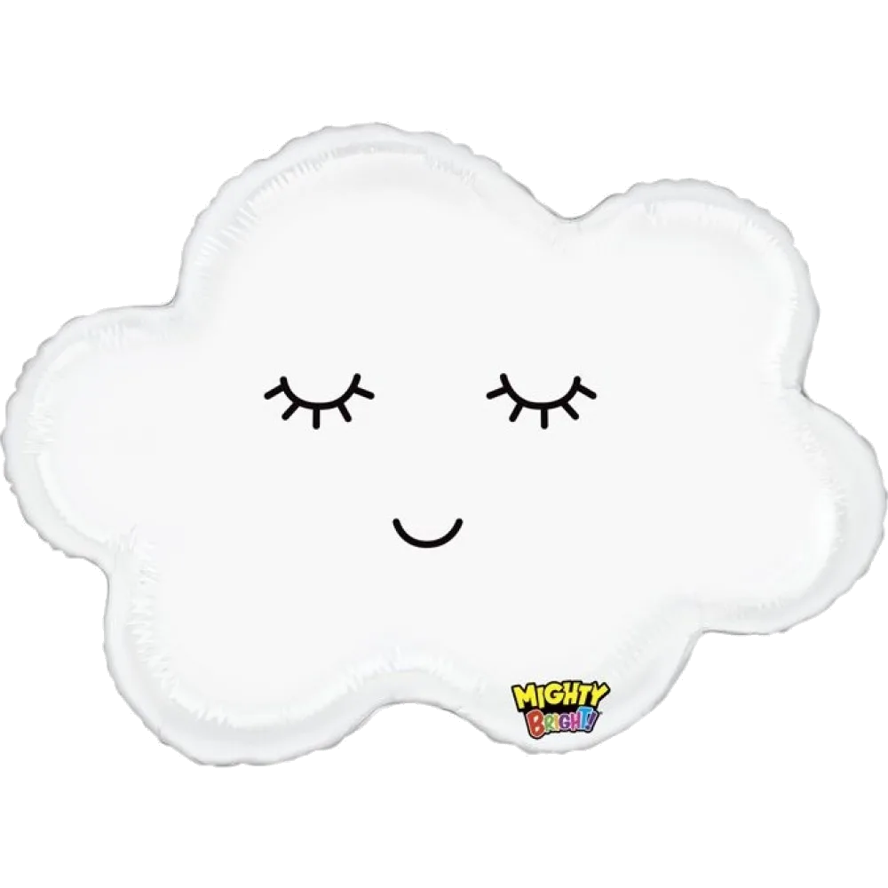 Шар: Шар (24''/61 см) Фигура, Воздушное облако, Белый, 1 шт. в уп. Betallic (Италия) 3.4 П