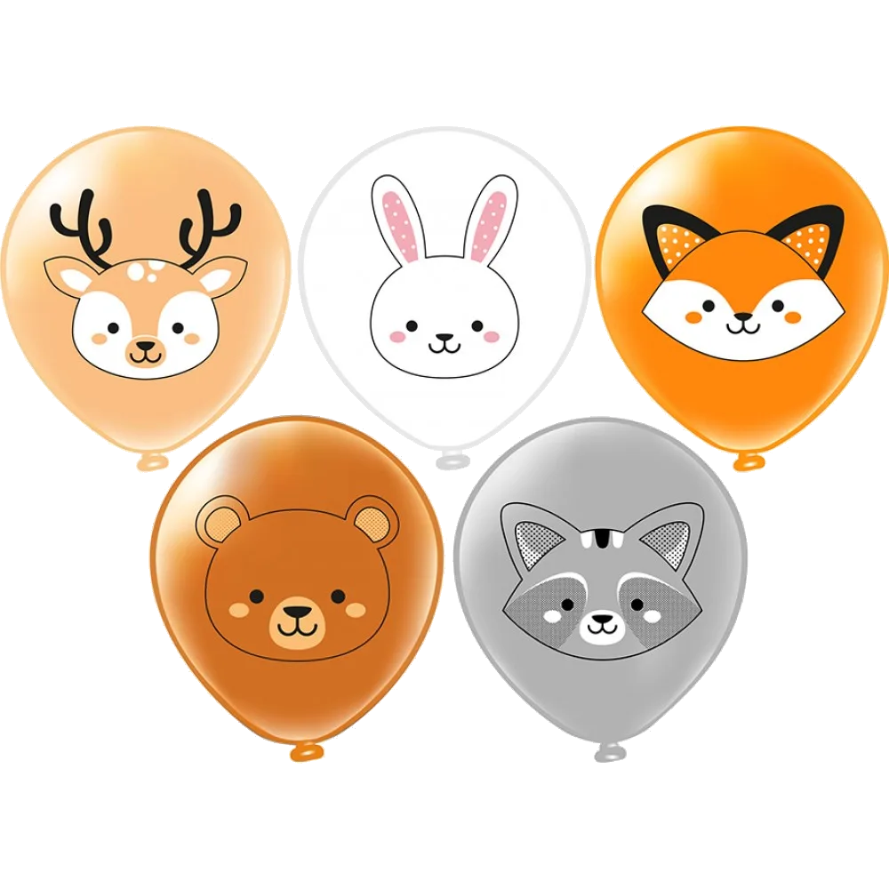 Шар: Шар (12''/30 см) Лесные друзья! 5 дизайнов, 1 шт. BK (Тайланд)