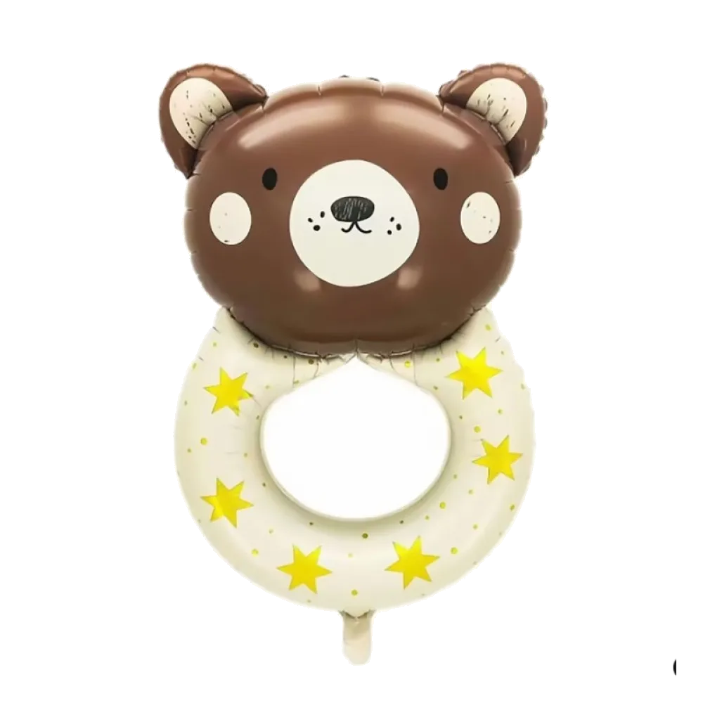 Шар: Шар (37''/94 см) Фигура Погремушка с мишкой