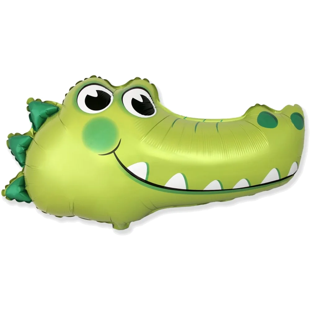 Шар: Шар (31''/79 см) Фигура, Голова, Милый Крокодил, 1 шт. Flexmetal (Испания)