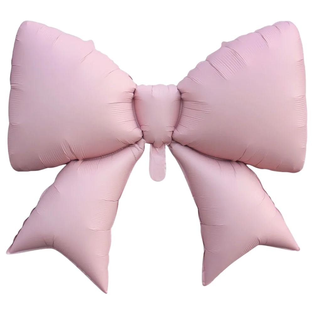 Шар (39''/99 см) Фигура, Бант розовый сатин пыльная роза