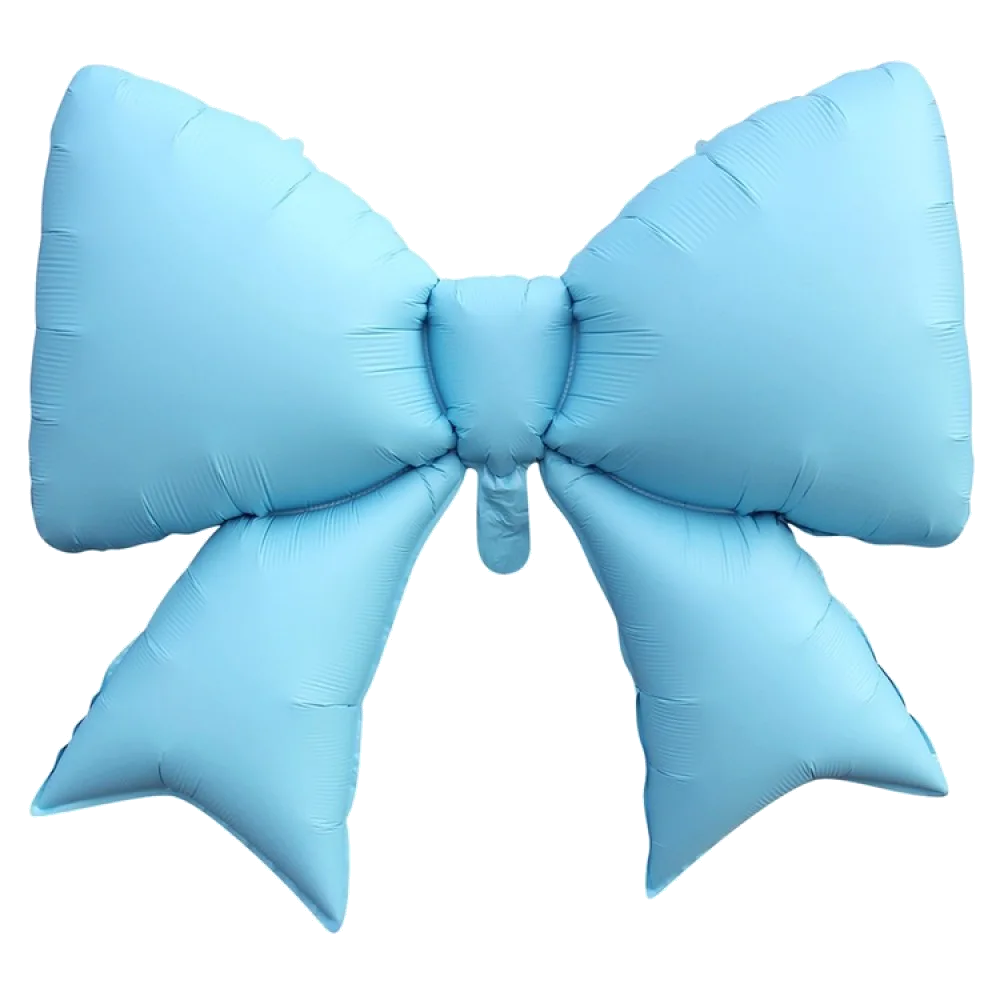 Шар (39"/99 см) Фигура Бант, голубой, сатин
