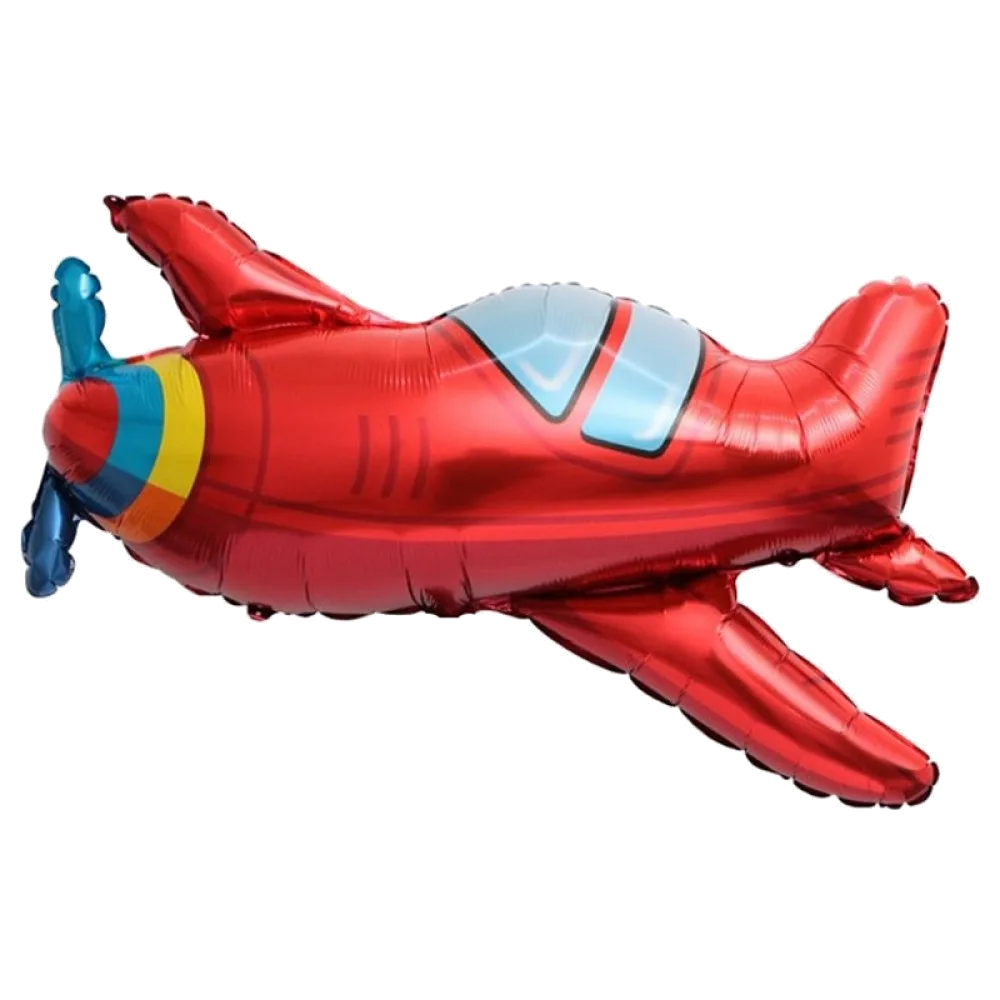 Шар: Шар (37"/94 см) Самолет красный  с пропеллером, 1 шт.