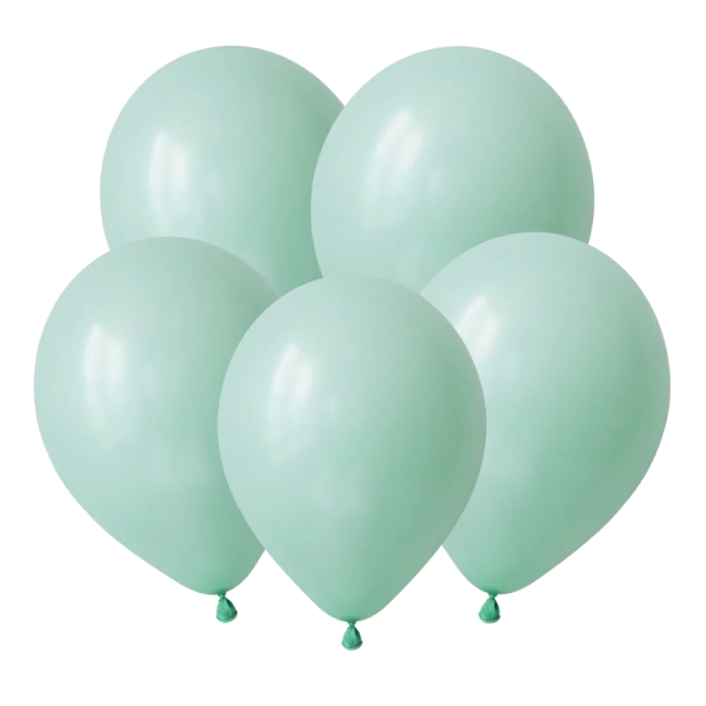 Шар: Шар V (5"/12,5 см) Мятный Макаронс 100 шт. Decobal (Вьетнам)