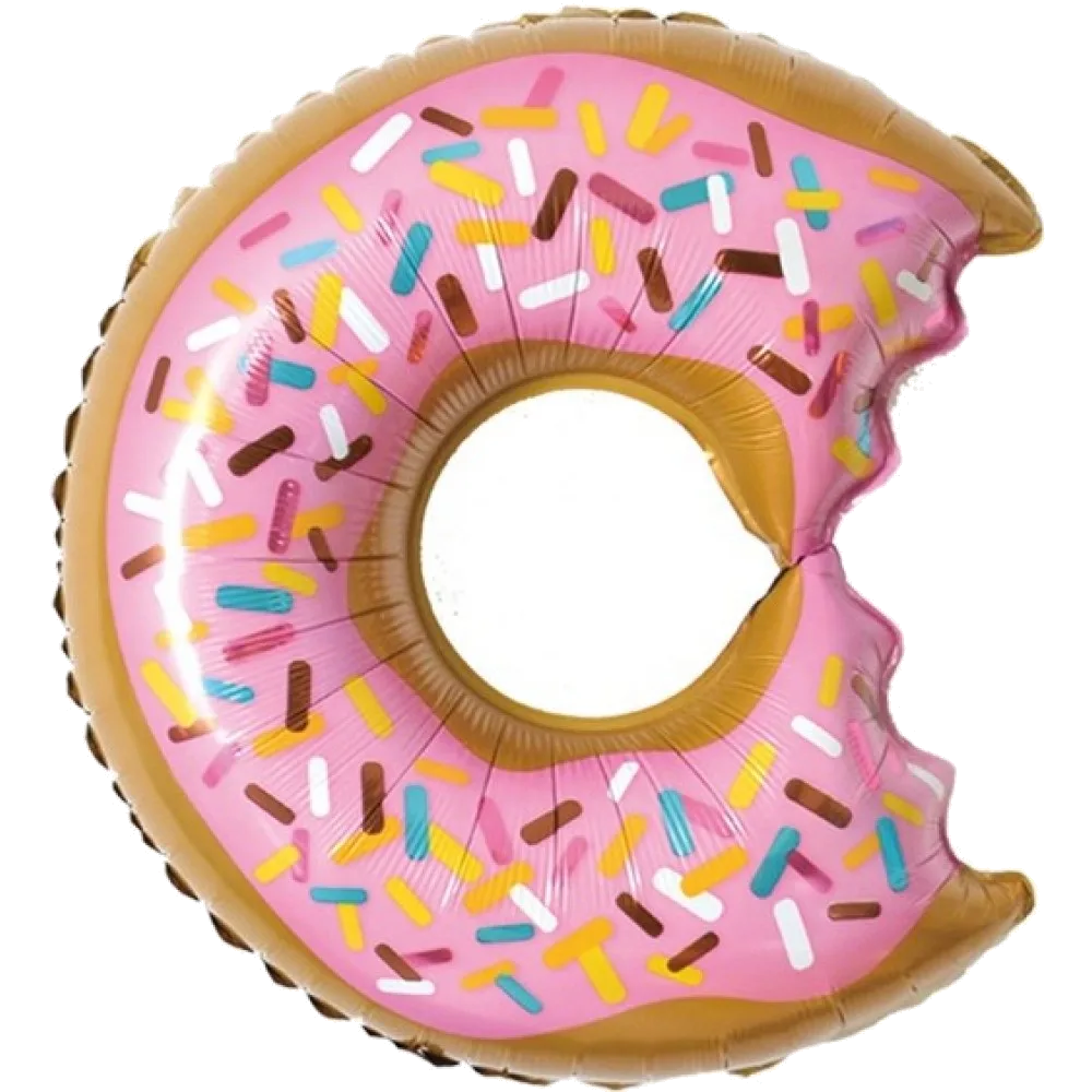 Шар: Шар (26''/66 см) Фигура, Пончик (надкусанный), Розовый, 1шт. (плохо летает)